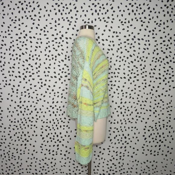 Free People Sugared Mint Lake Life Cropped Knit Pullover Sweater - Picture 8 of 12